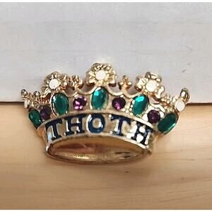 Thoth Undated Multi Color Crown Pin Brooch New Orleans Mardi Gras Favor fa9578